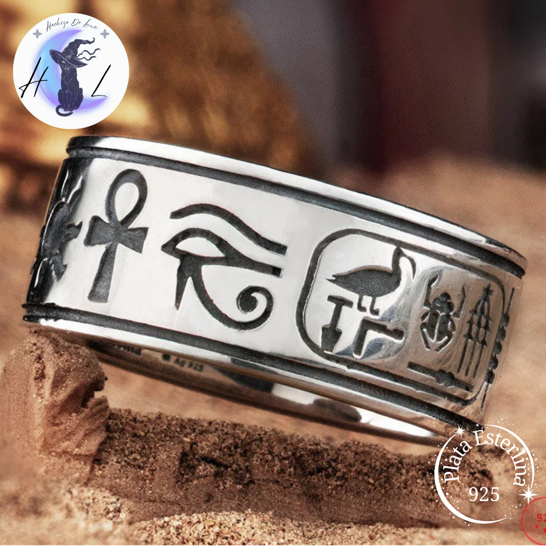 Anillo De Plata, Diseño Amuletos Egipcios.