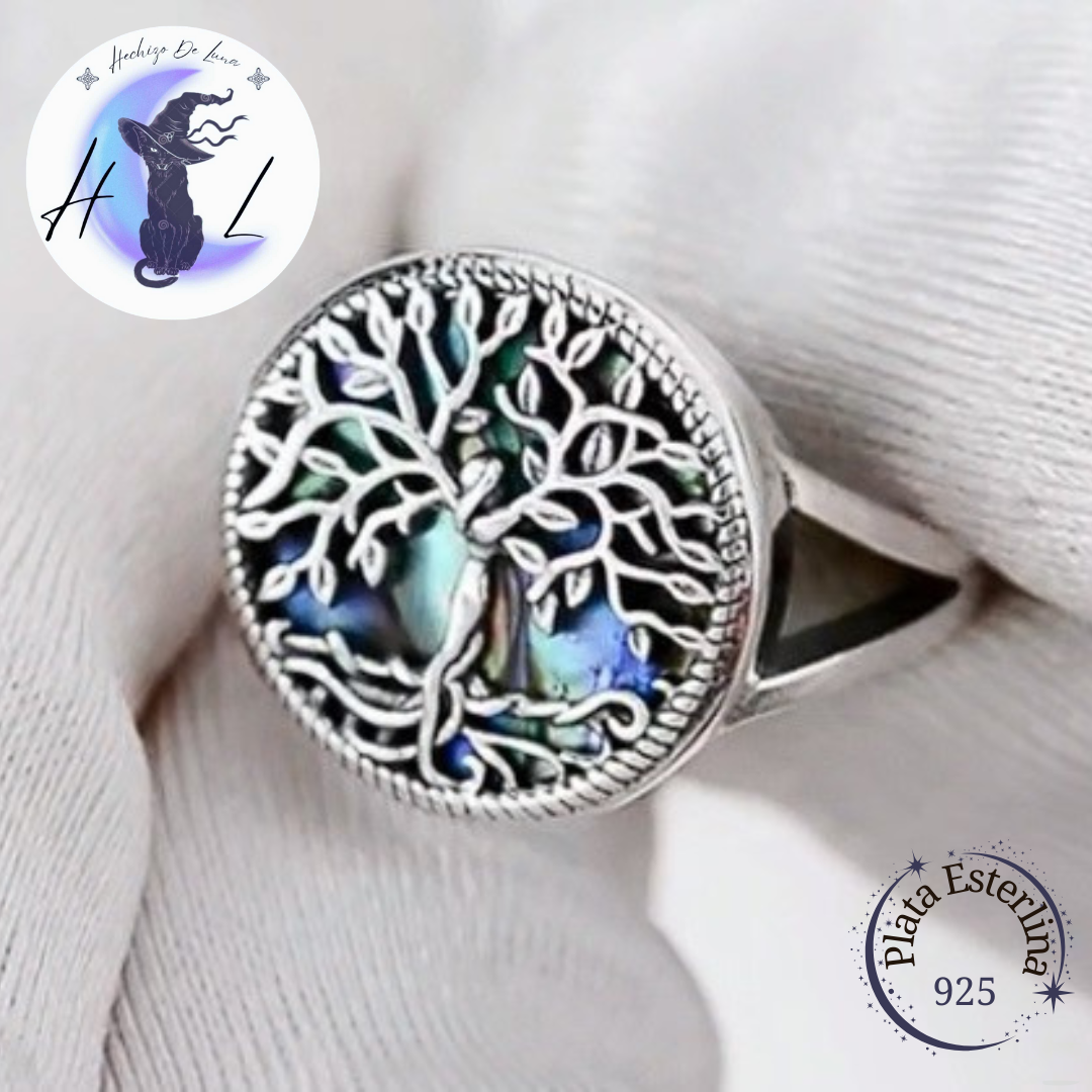 Anillo Ajustable Árbol de la Vida de Plata.