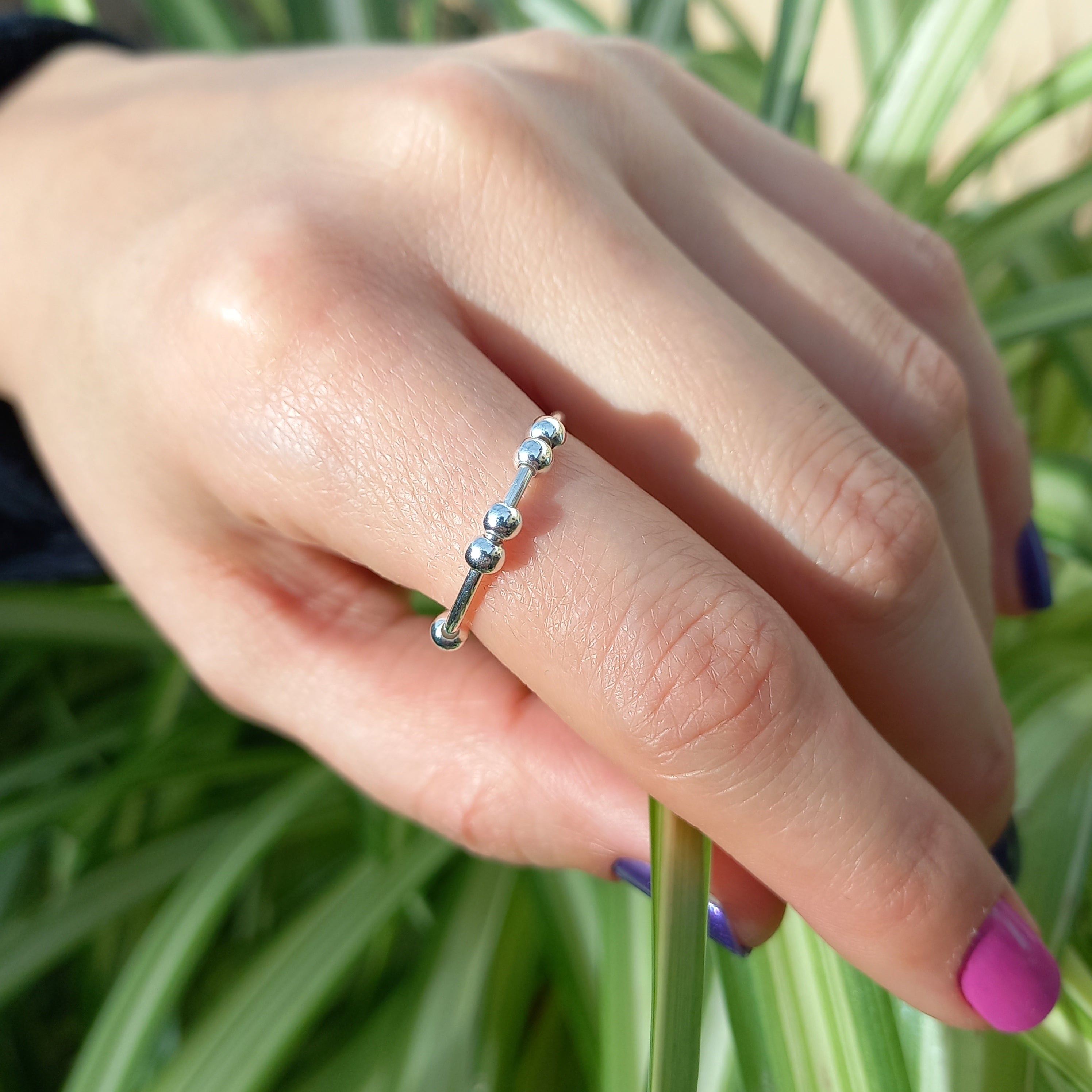 Anillo Ajustable  Antiestrés de Plata 925.