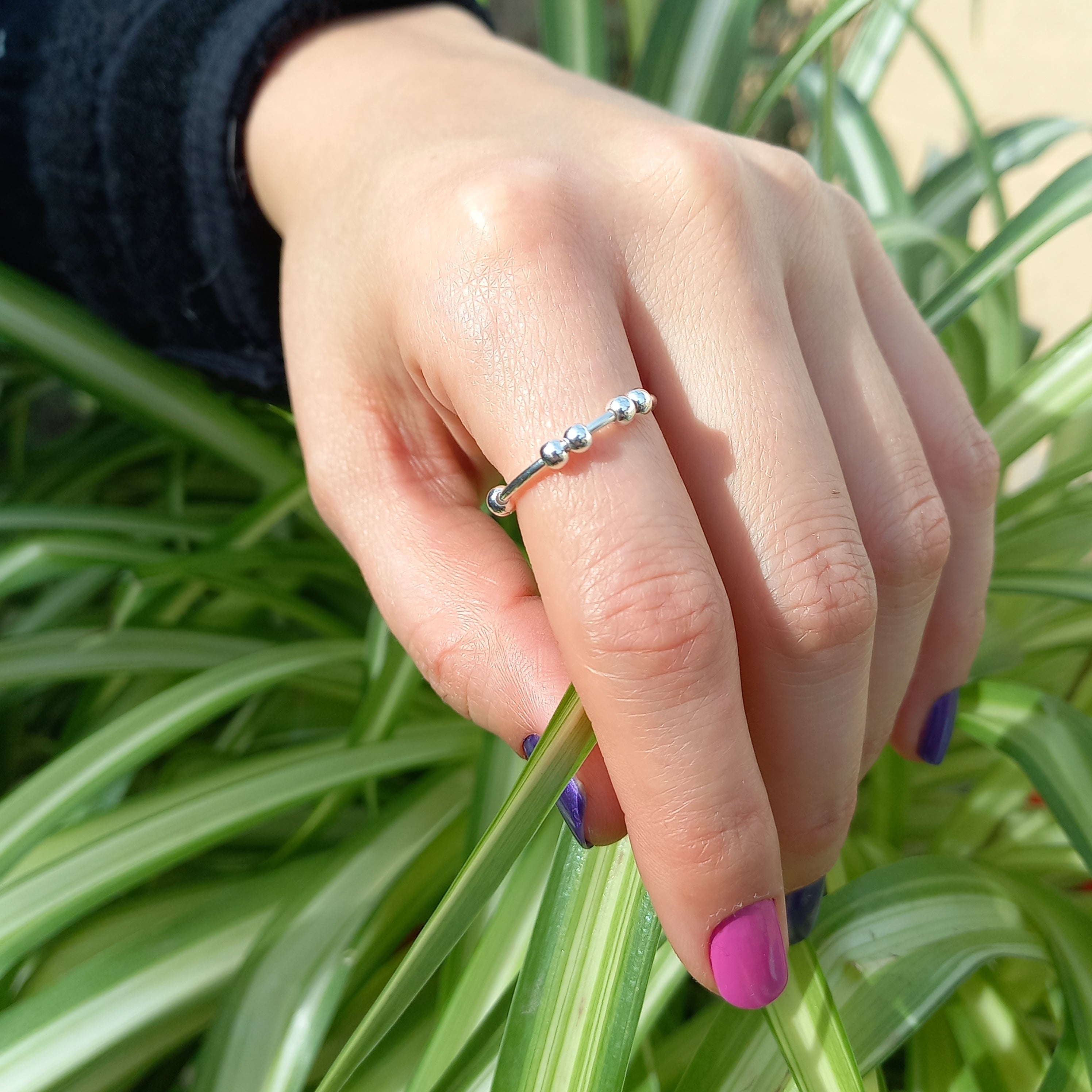 Anillo Ajustable  Antiestrés de Plata 925.