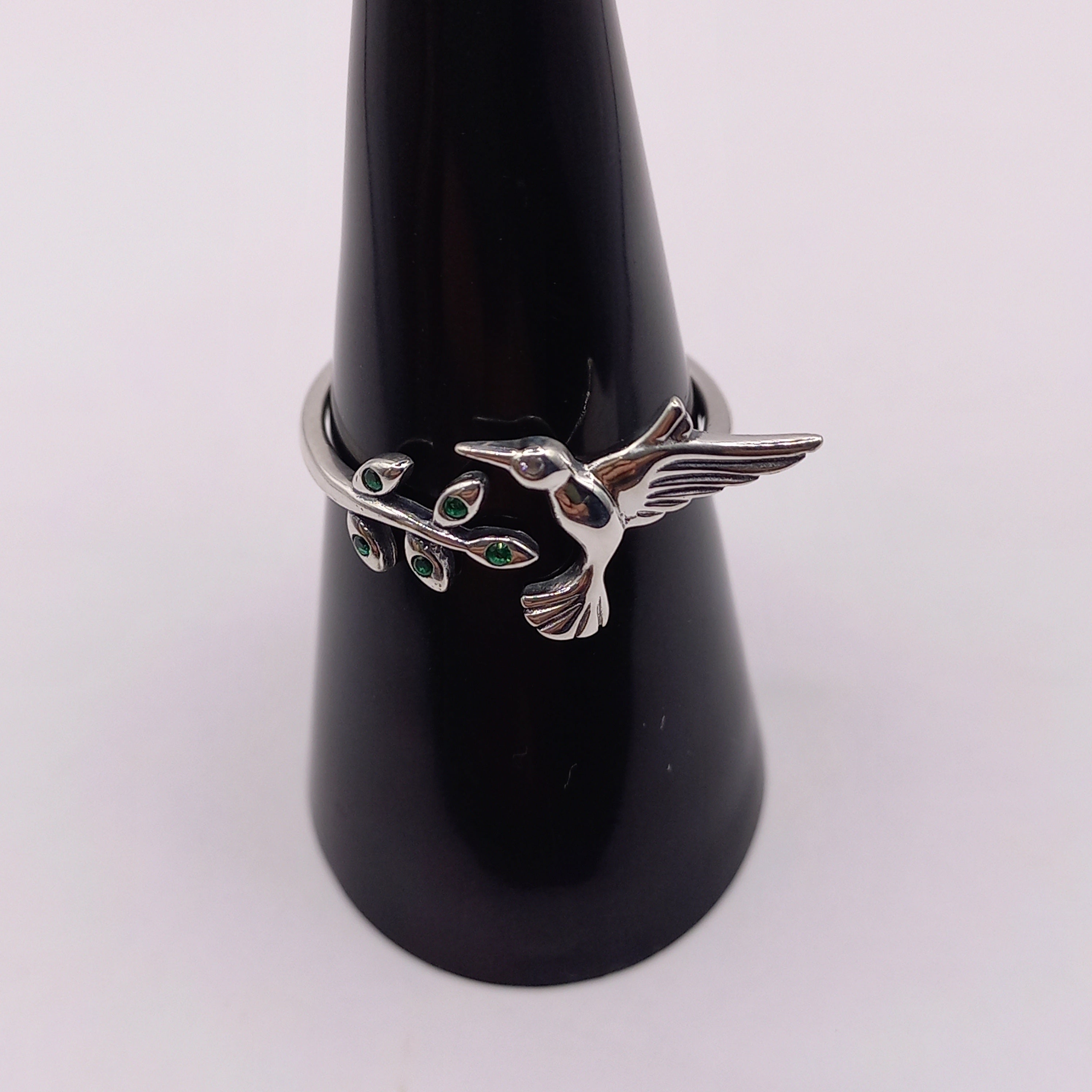 Anillo Ajustable, Diseño Colibrí. Plata 925