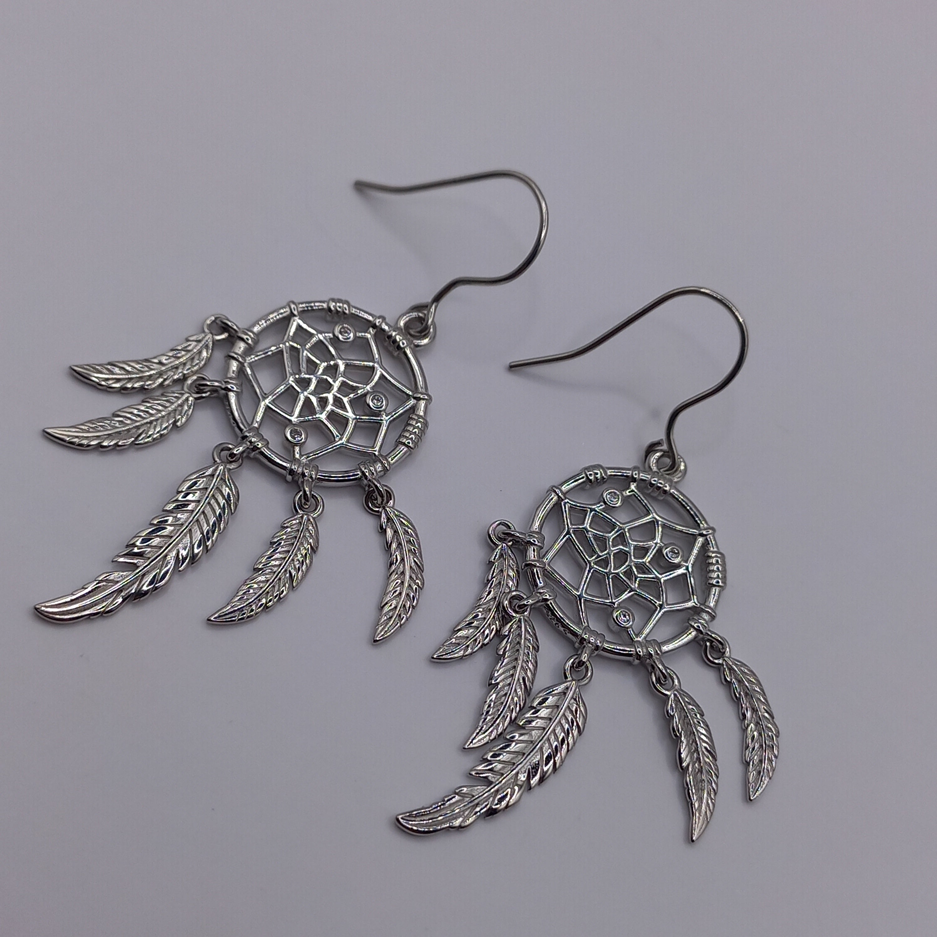 Aros Colgantes Atrapasueños.  Plata 925