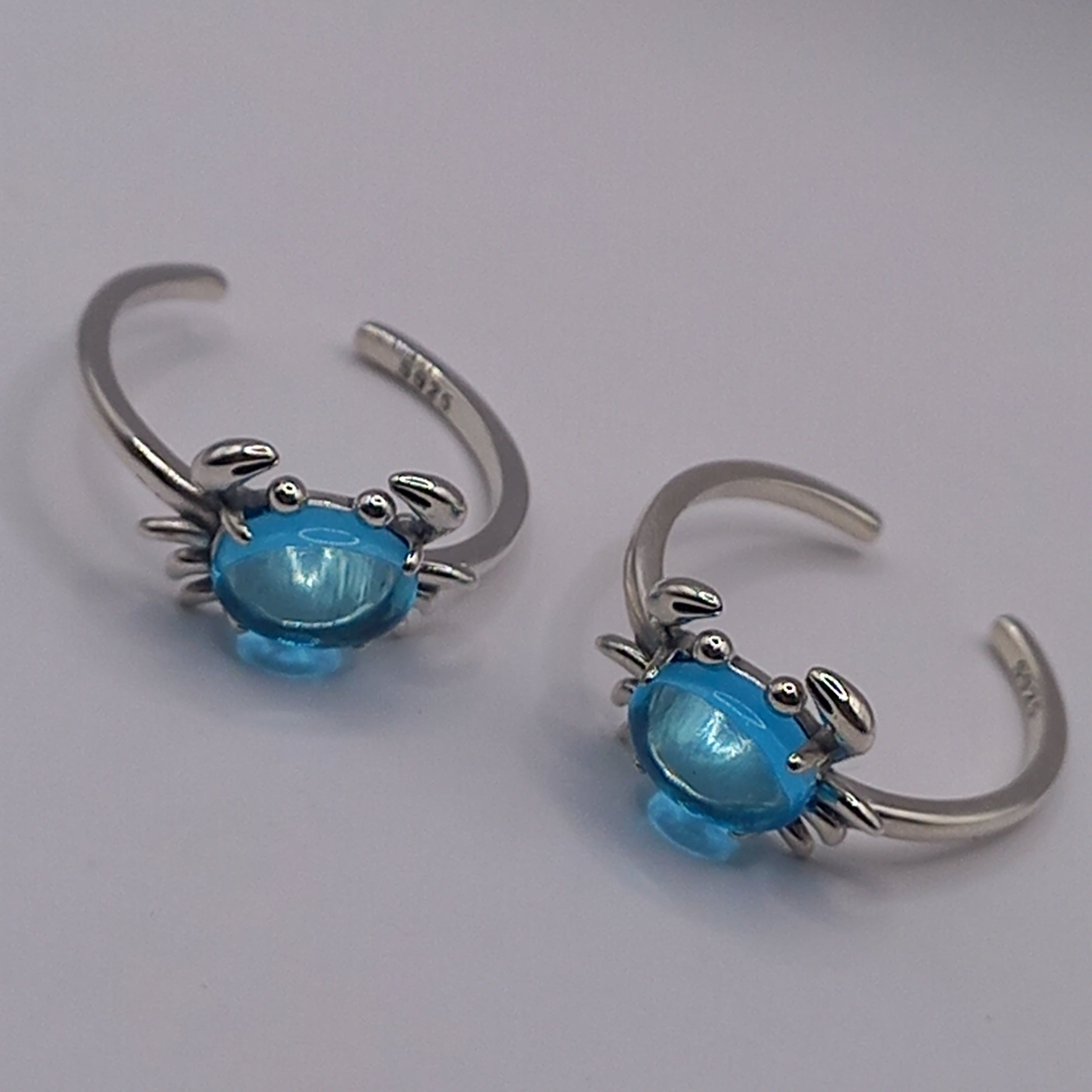 Anillo Ajustable Plata 925 de Cangrejo.