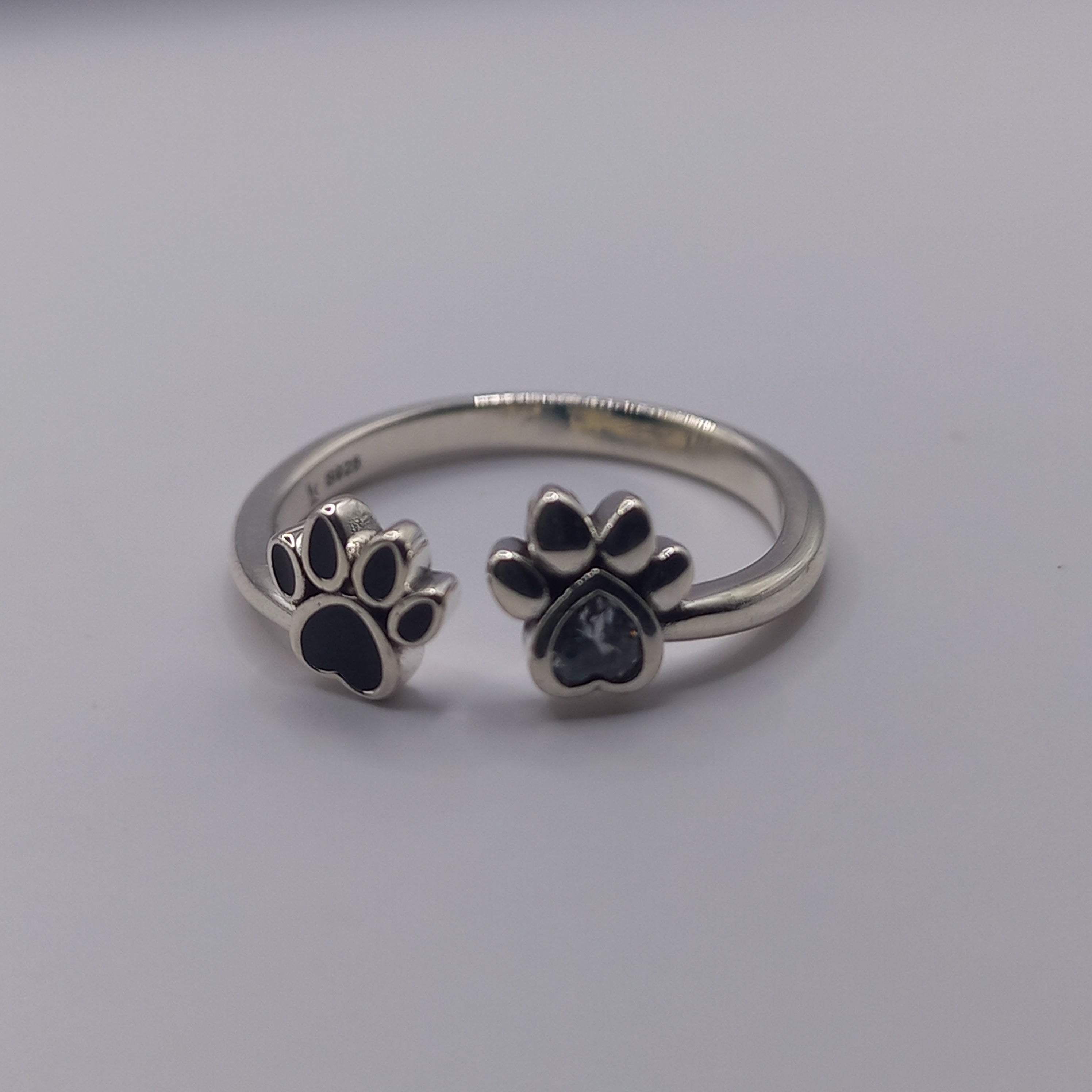 Anillo Ajustable Plata 925 Patitas de perro.