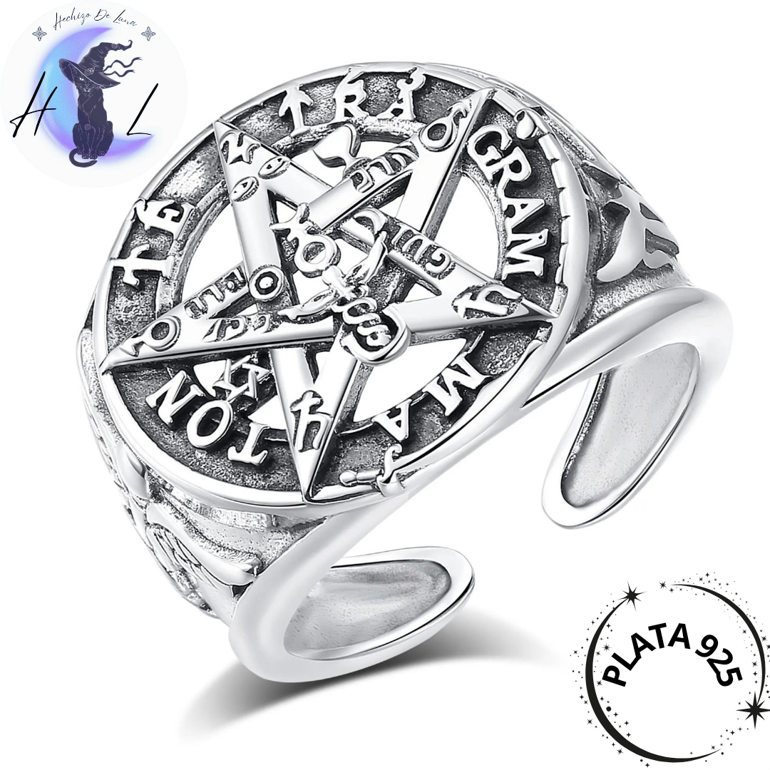 Anillo Ajustable Tetragrámaton de Plata.