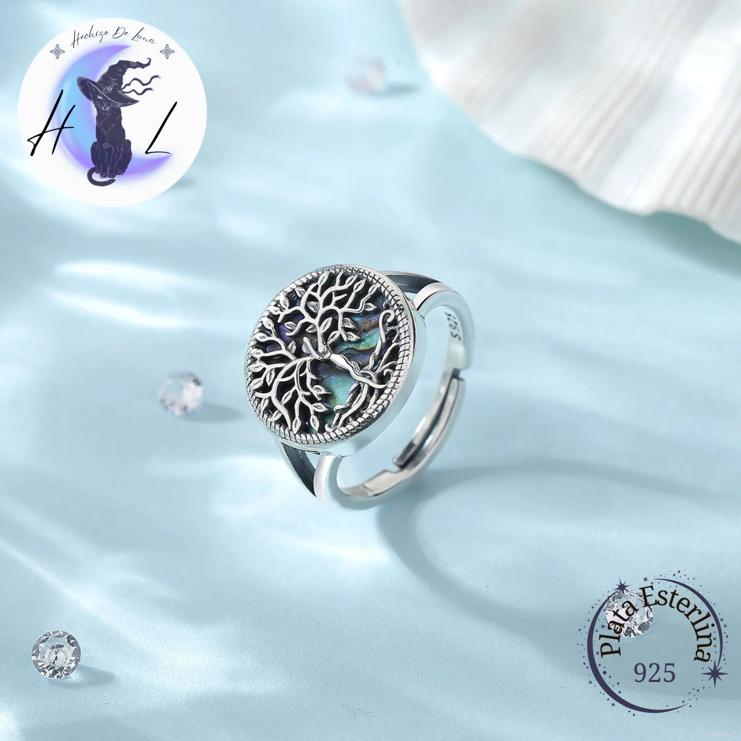 Anillo Ajustable Árbol de la Vida de Plata.