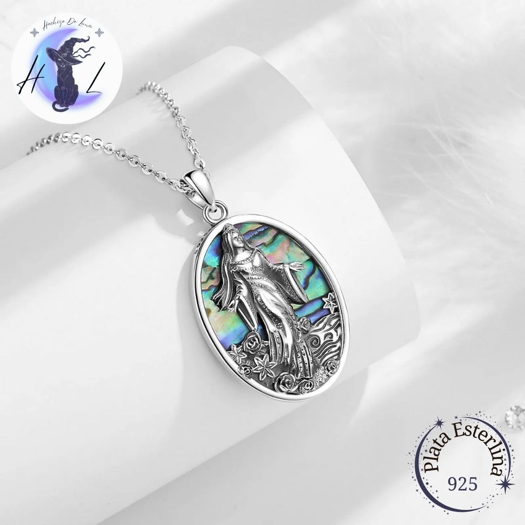 Colgante De Plata Y Abulón, Diseño Diosa del Mar.
