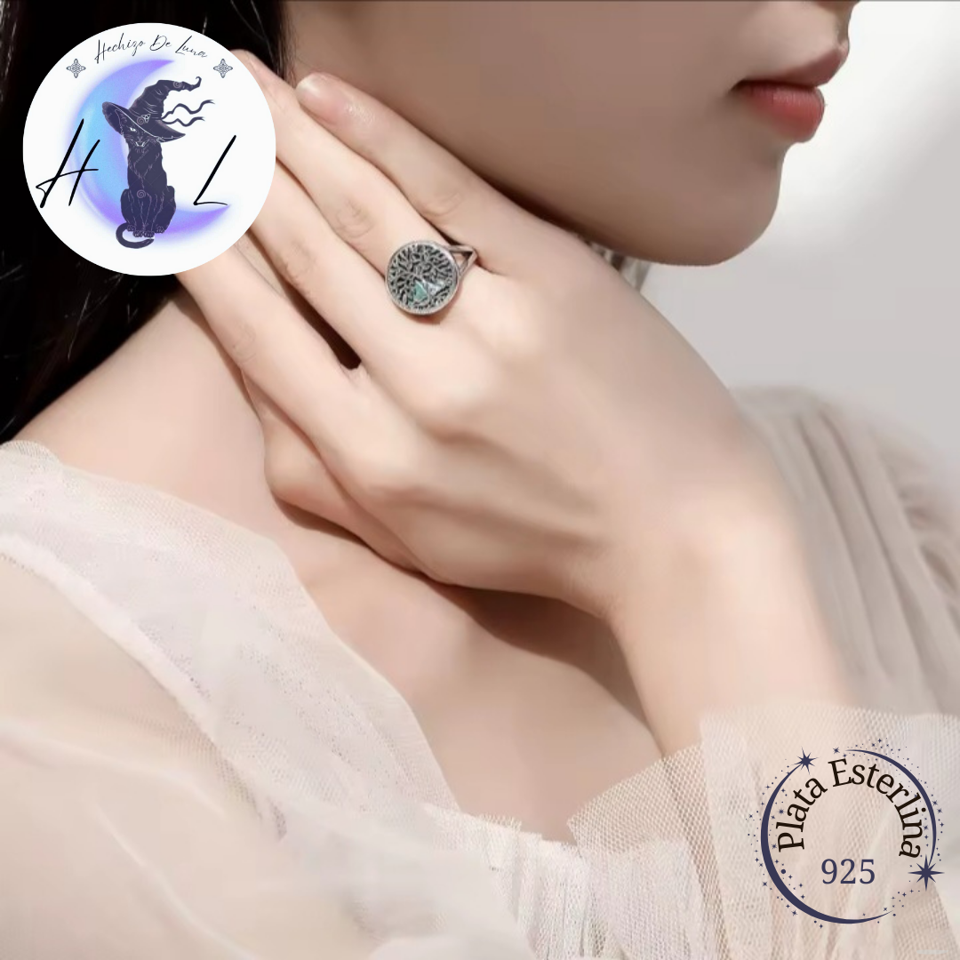 Anillo Ajustable Árbol de la Vida de Plata.