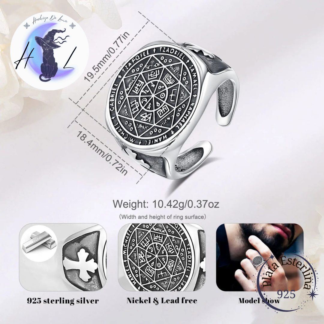 Anillo Ajustable 7 Arcangeles de Plata.