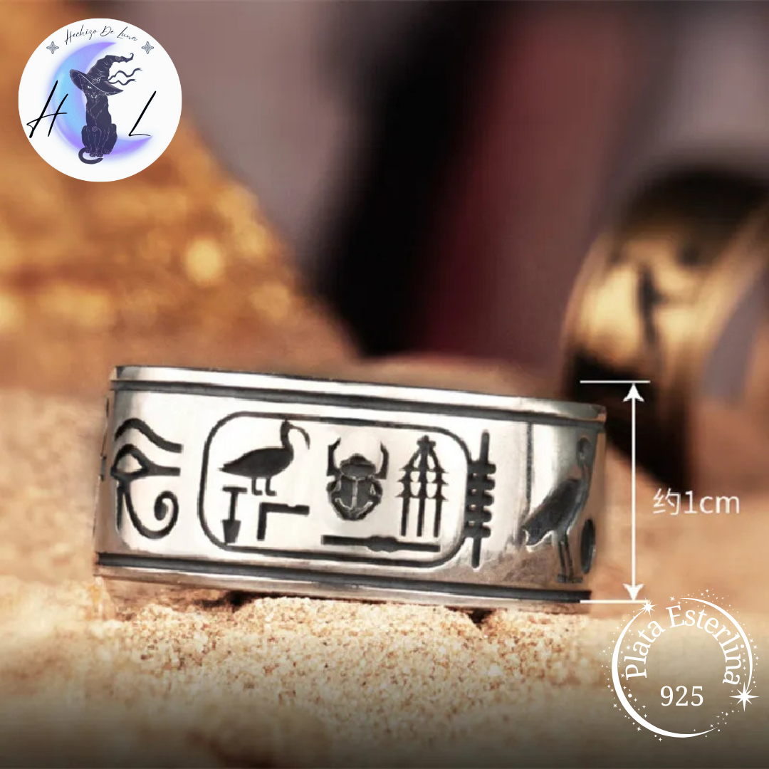 Anillo De Plata, Diseño Amuletos Egipcios.