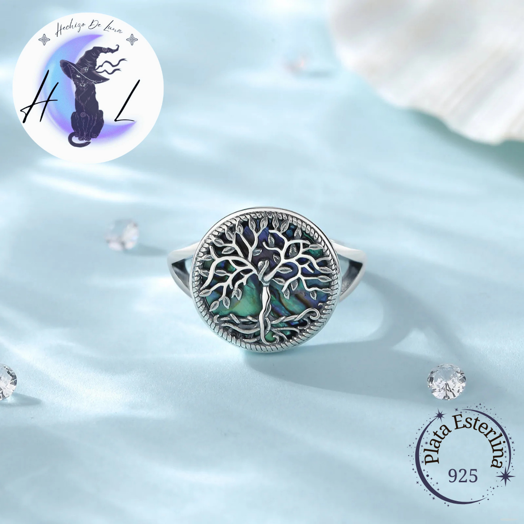 Anillo Ajustable Árbol de la Vida de Plata.