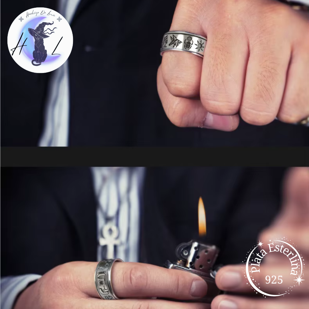 Anillo De Plata, Diseño Amuletos Egipcios.