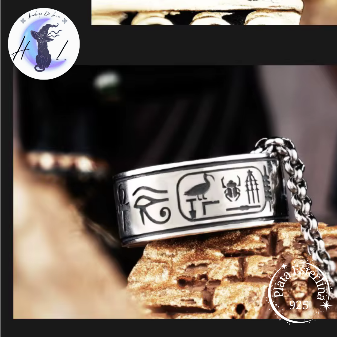 Anillo De Plata, Diseño Amuletos Egipcios.