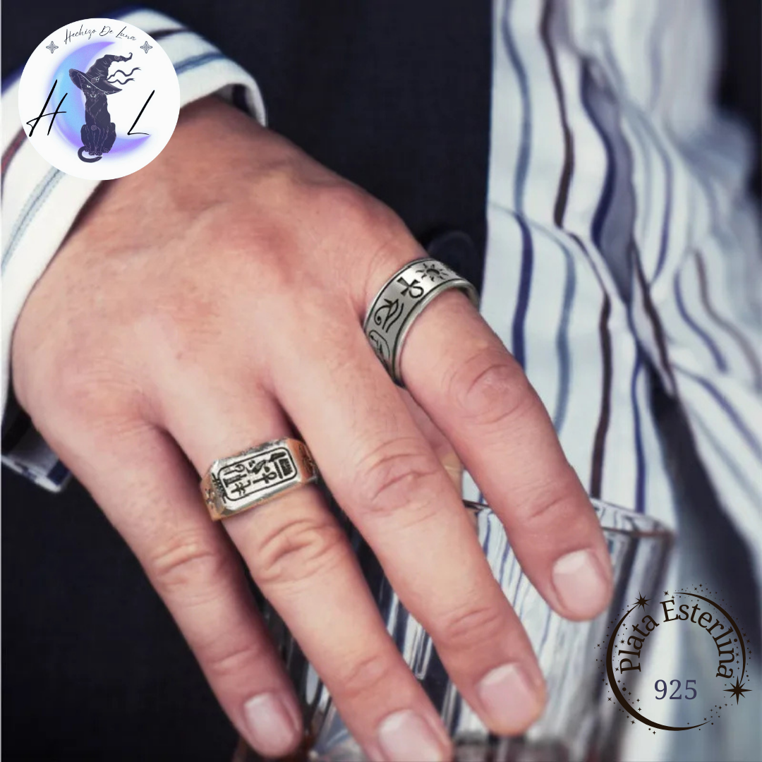 Anillo De Plata, Diseño Amuletos Egipcios.