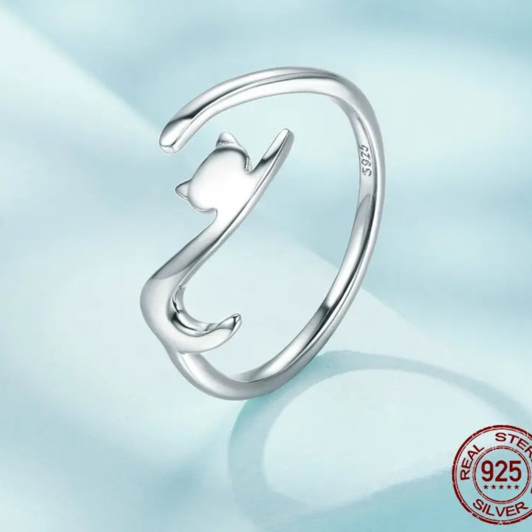 Anillos Ajustables, Distintos Modelos De Gato, Plata 925.