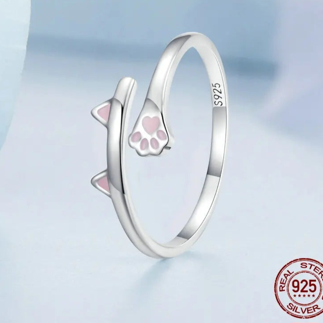Anillos Ajustables, Distintos Modelos De Gato, Plata 925.