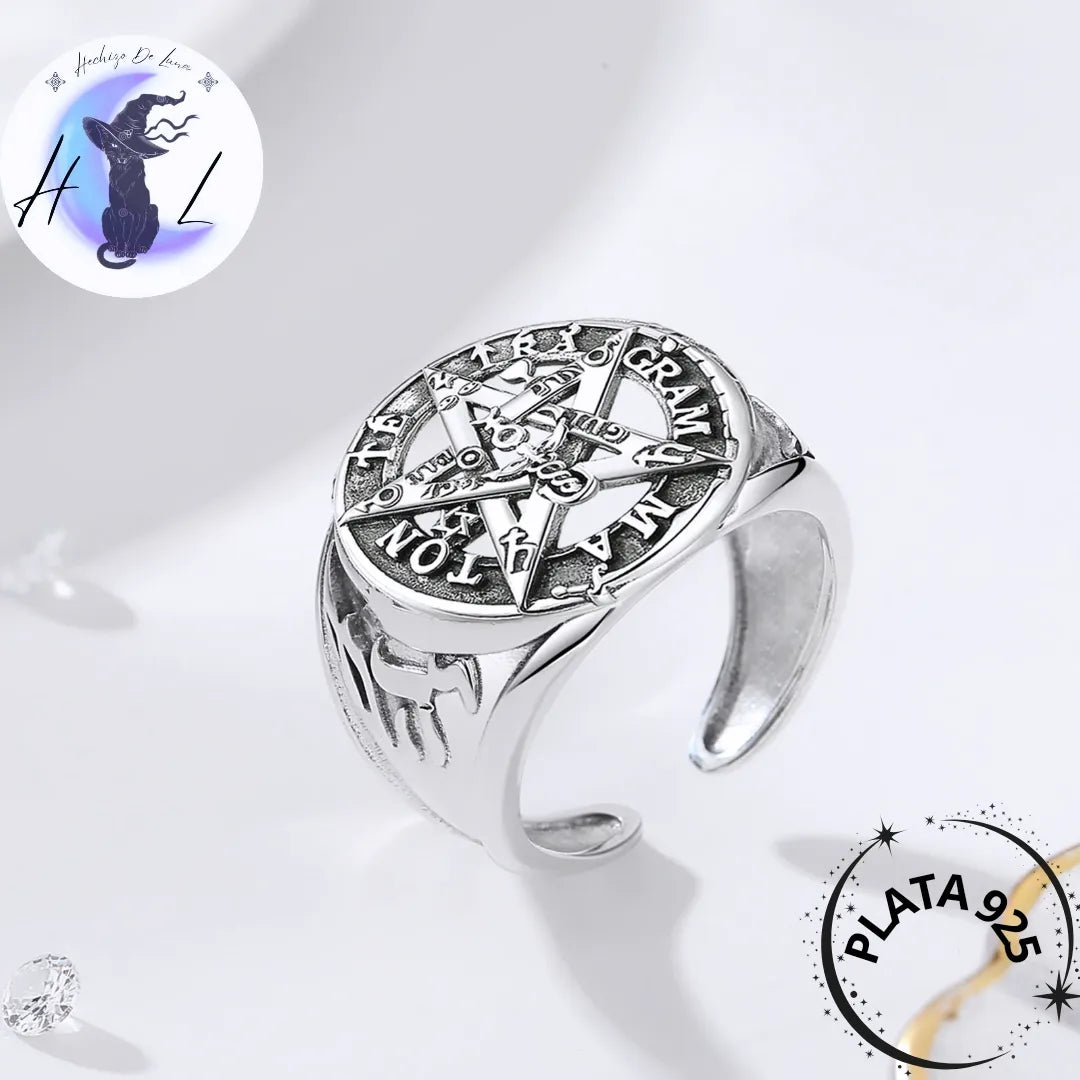 Anillo Ajustable Tetragrámaton de Plata.