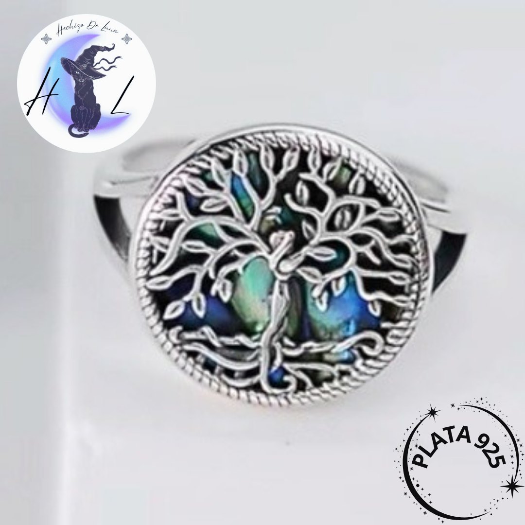 Anillo Ajustable Árbol de la Vida de Plata.