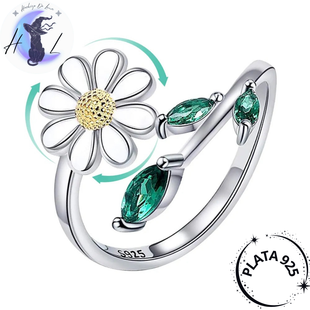 Anillo Giratorio Margarita De Plata