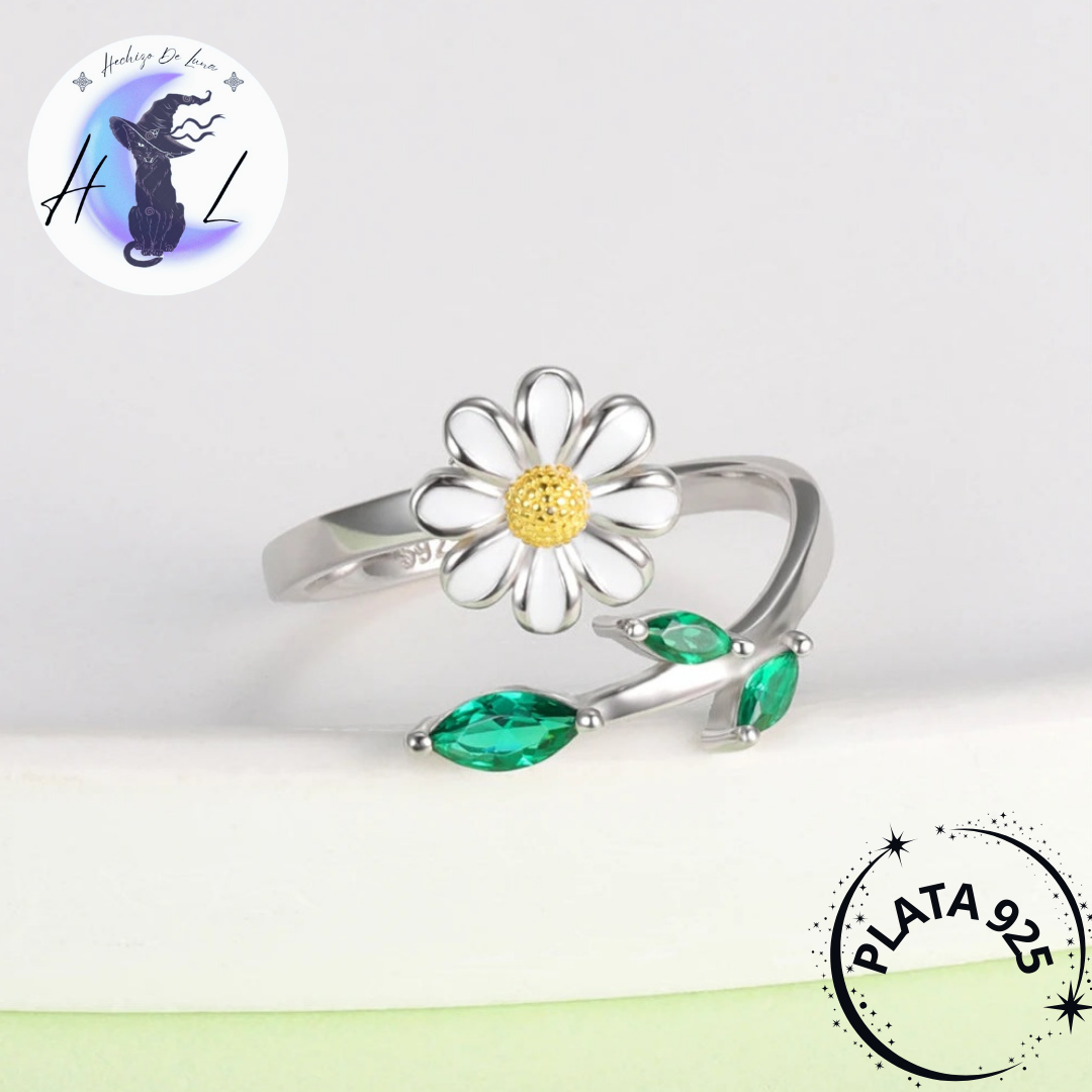 Anillo Giratorio Margarita De Plata