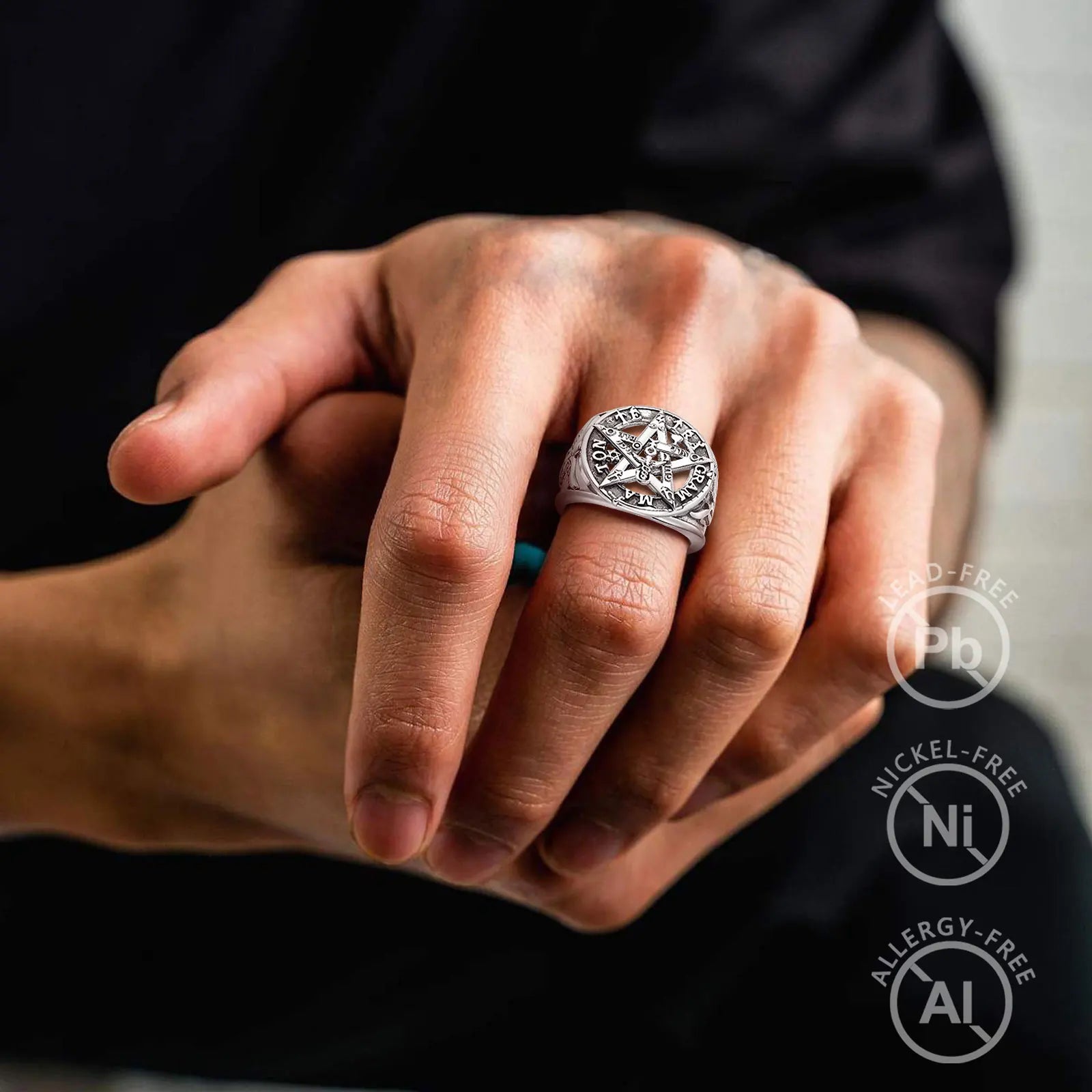 Anillo Ajustable Tetragrámaton de Plata.