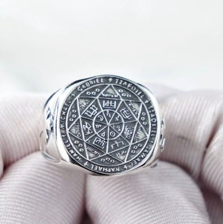 Anillo Ajustable 7 Arcangeles de Plata.