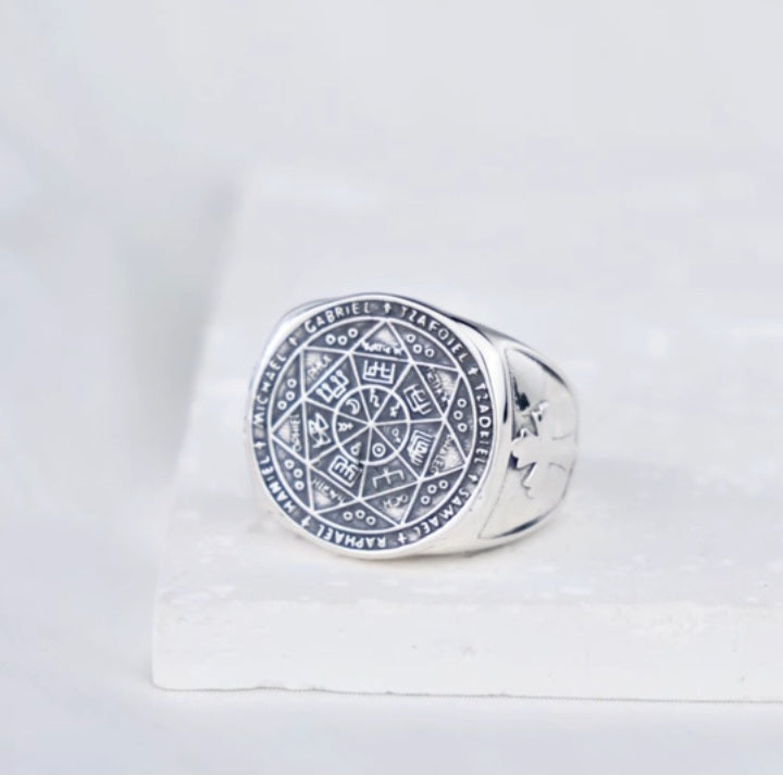 Anillo Ajustable 7 Arcangeles de Plata.