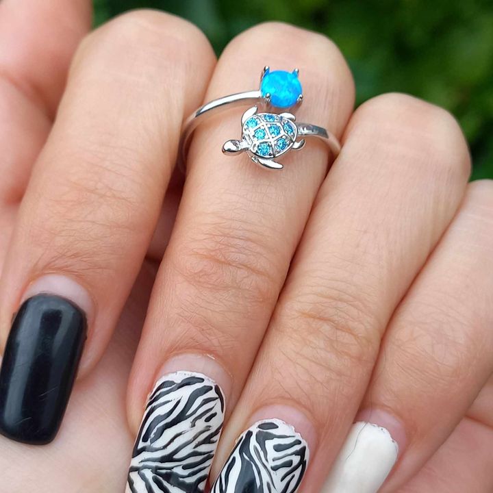 Anillo Ajustable Plata 925 de Tortuga.