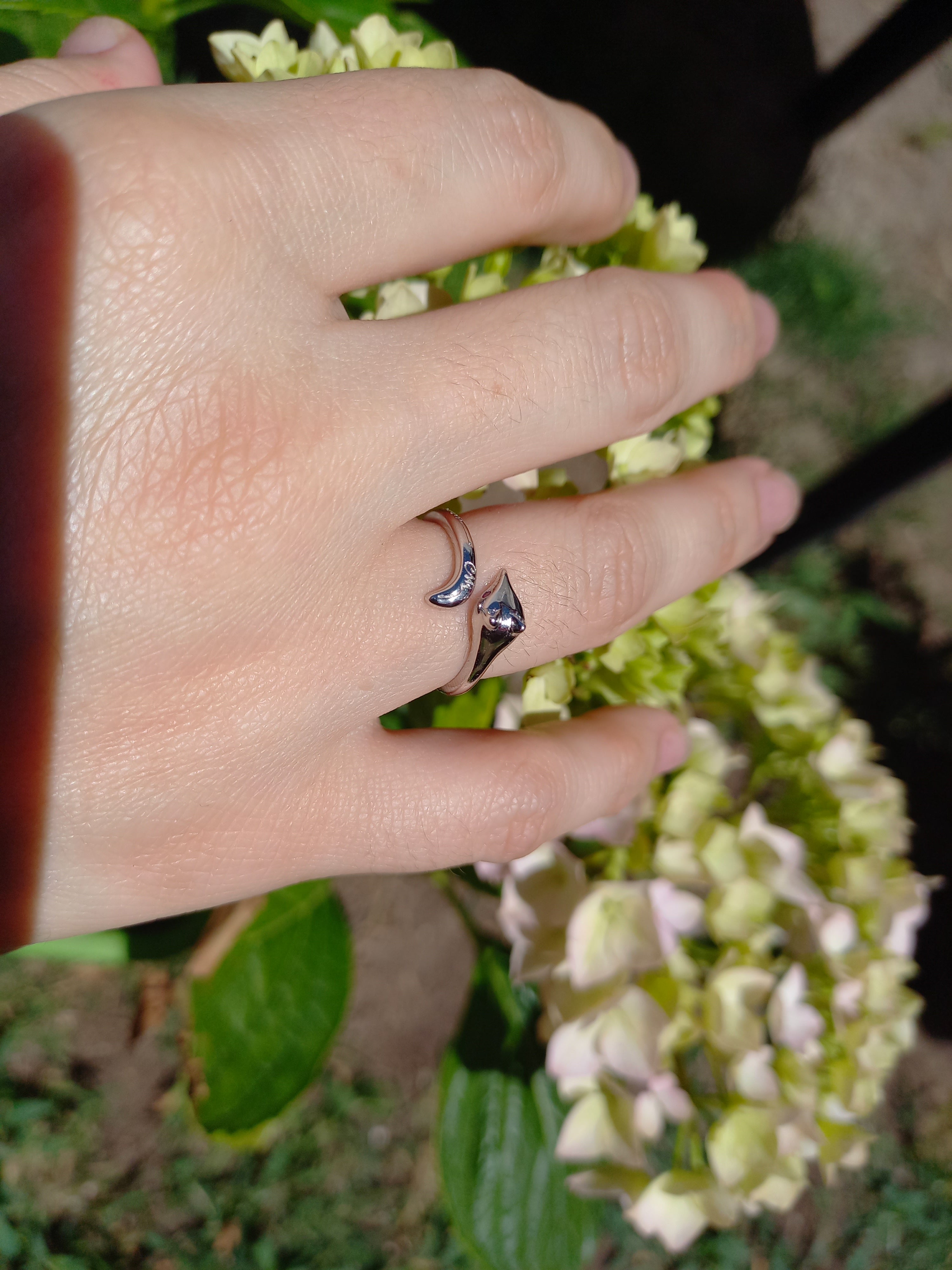 Anillo de Zorro Ajustable de Plata.