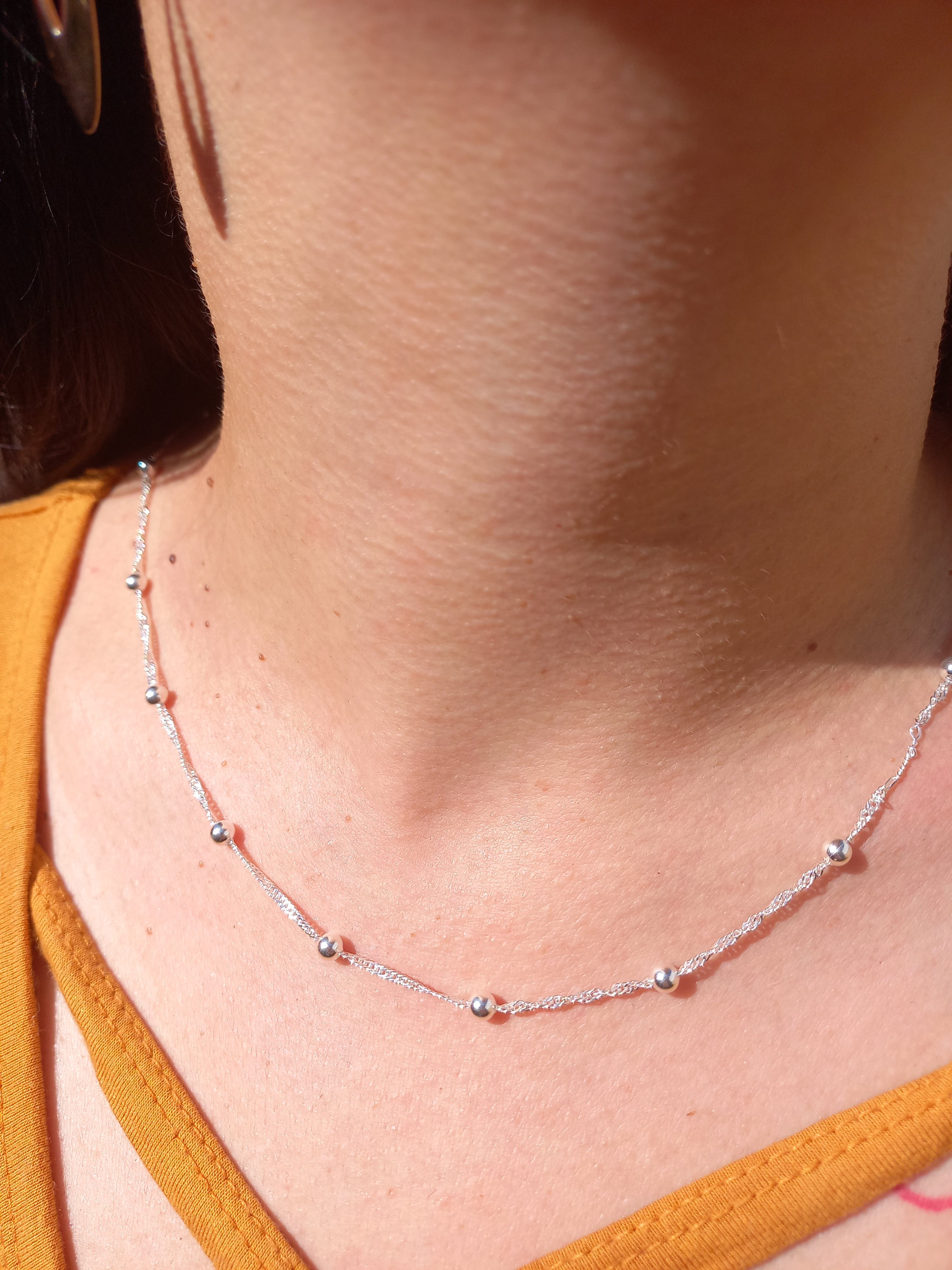 Cadena Singapur 50 cm. con Puntos de Plata.