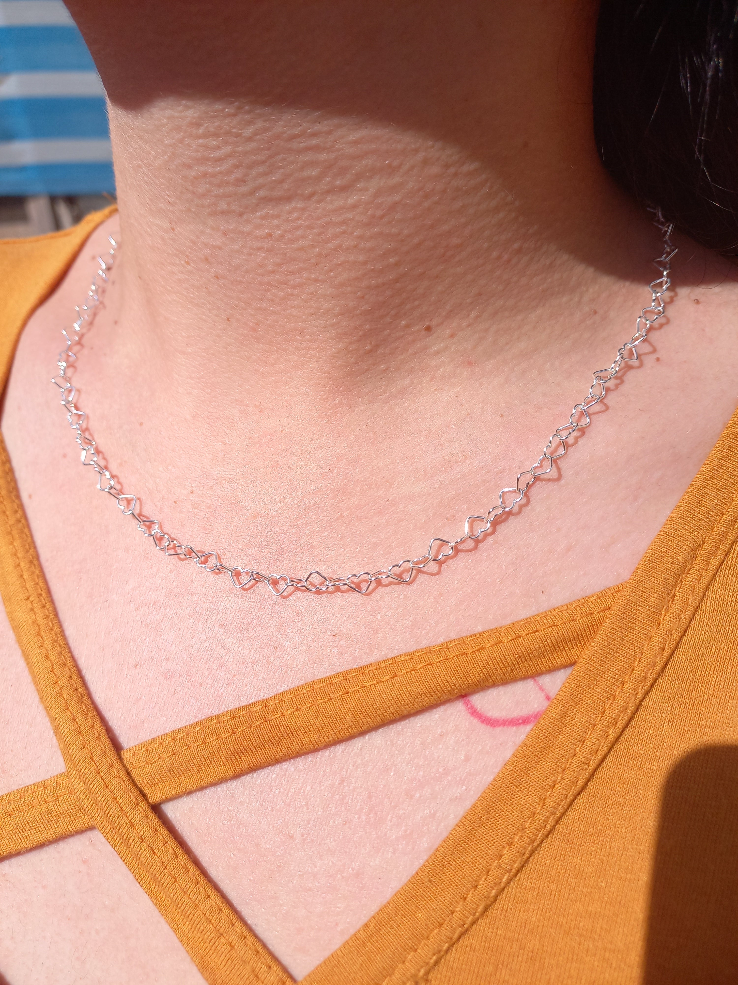Cadena Modelo Corazón de Plata 50 cm.
