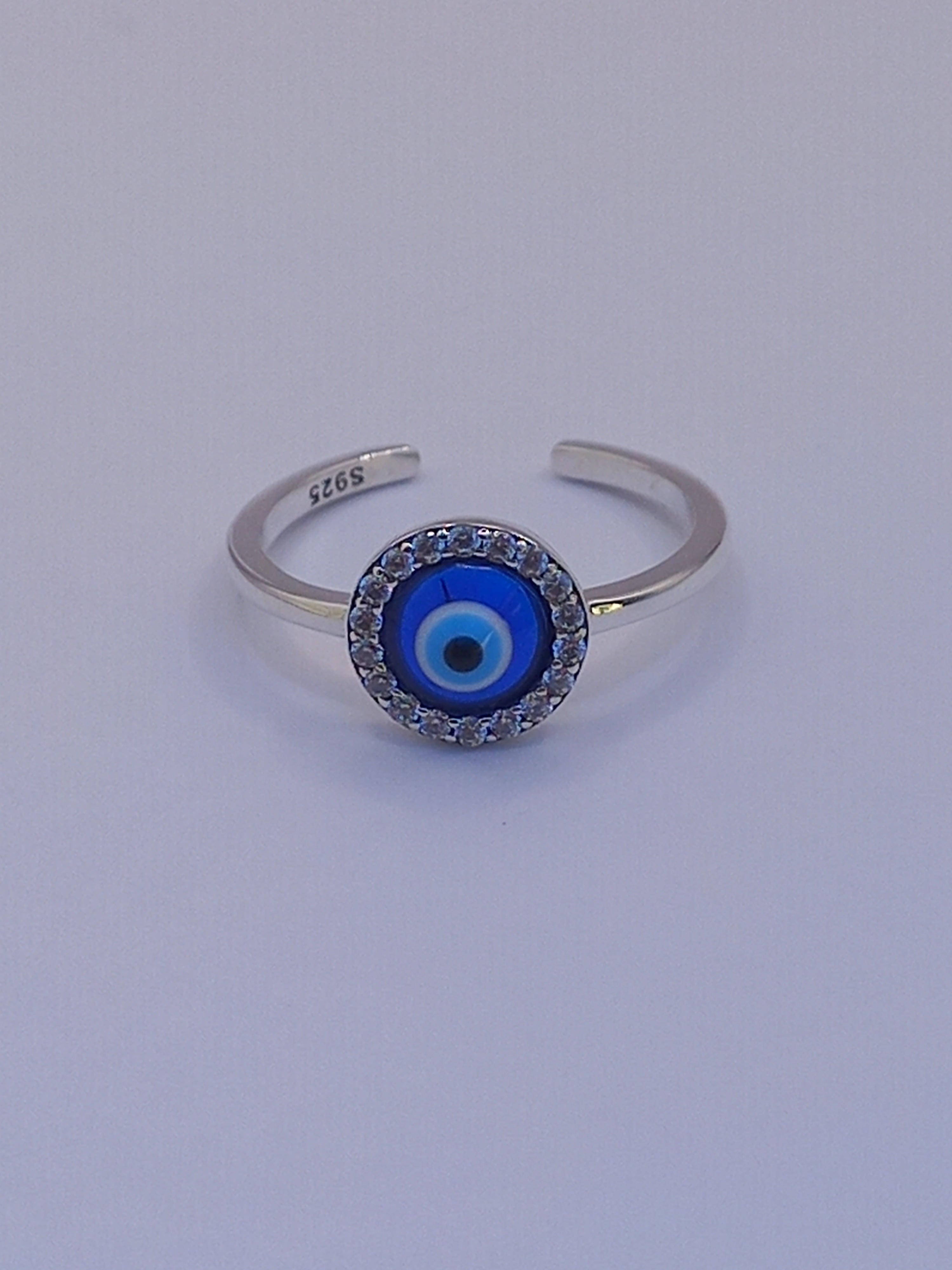 Anillo Ojo Turco Ajustable de Plata.