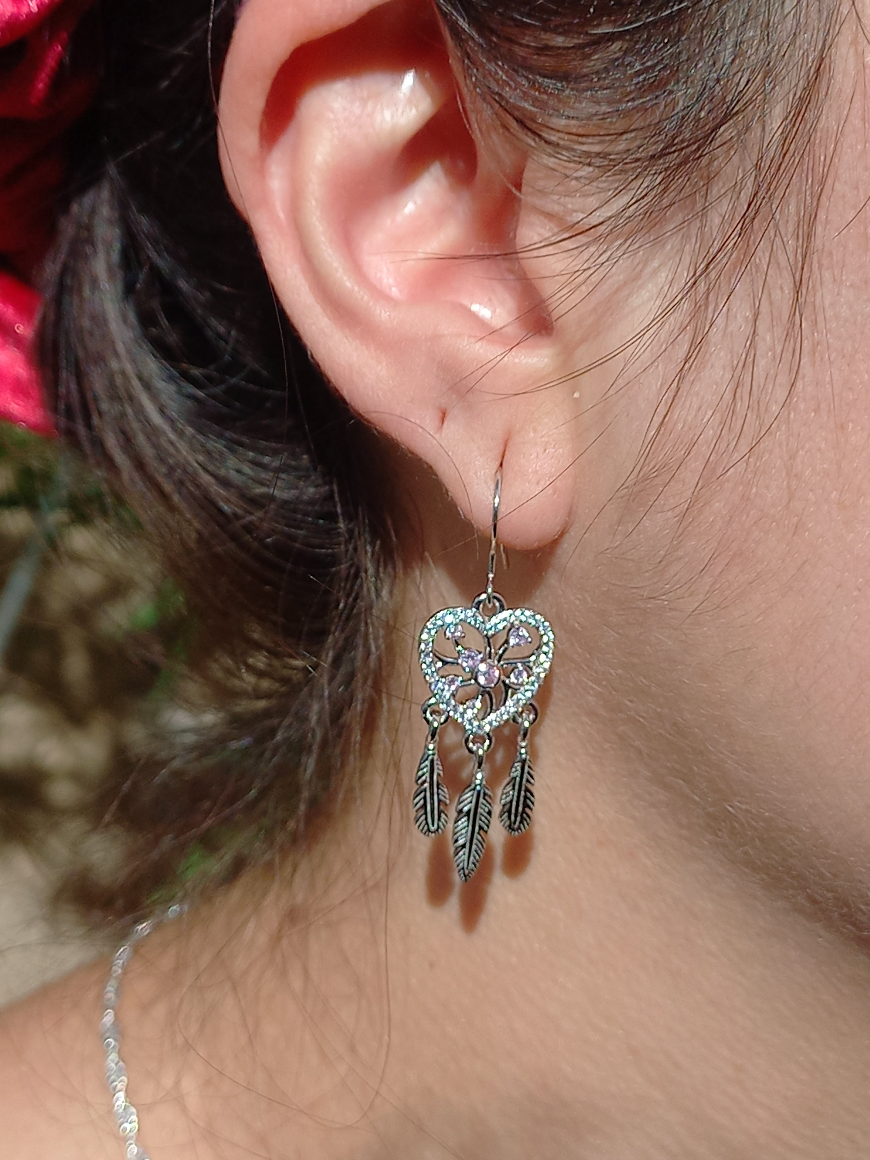 Aros  Colgantes Atrapasueños Con Circones. Plata 925