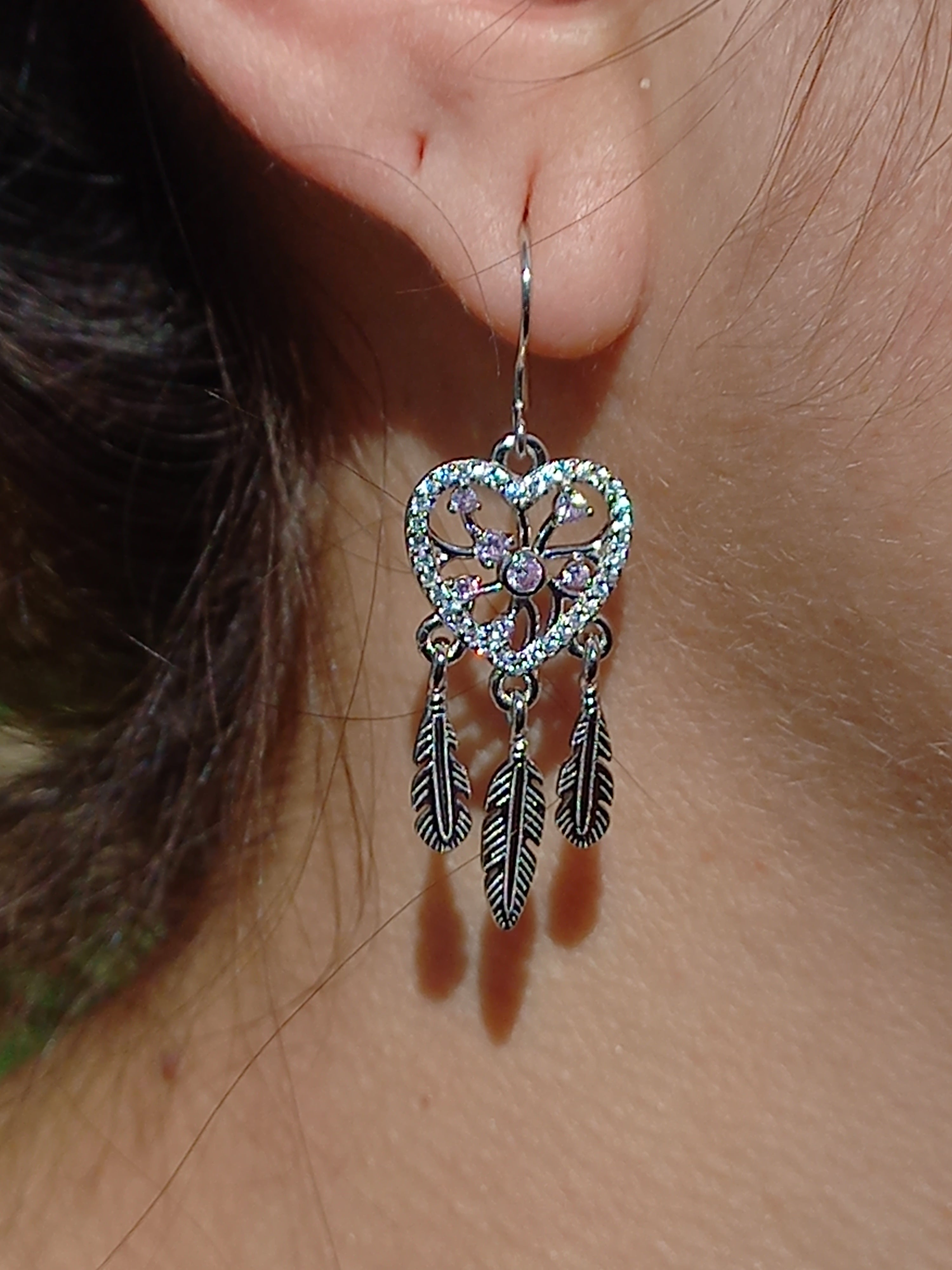 Aros  Colgantes Atrapasueños Con Circones. Plata 925