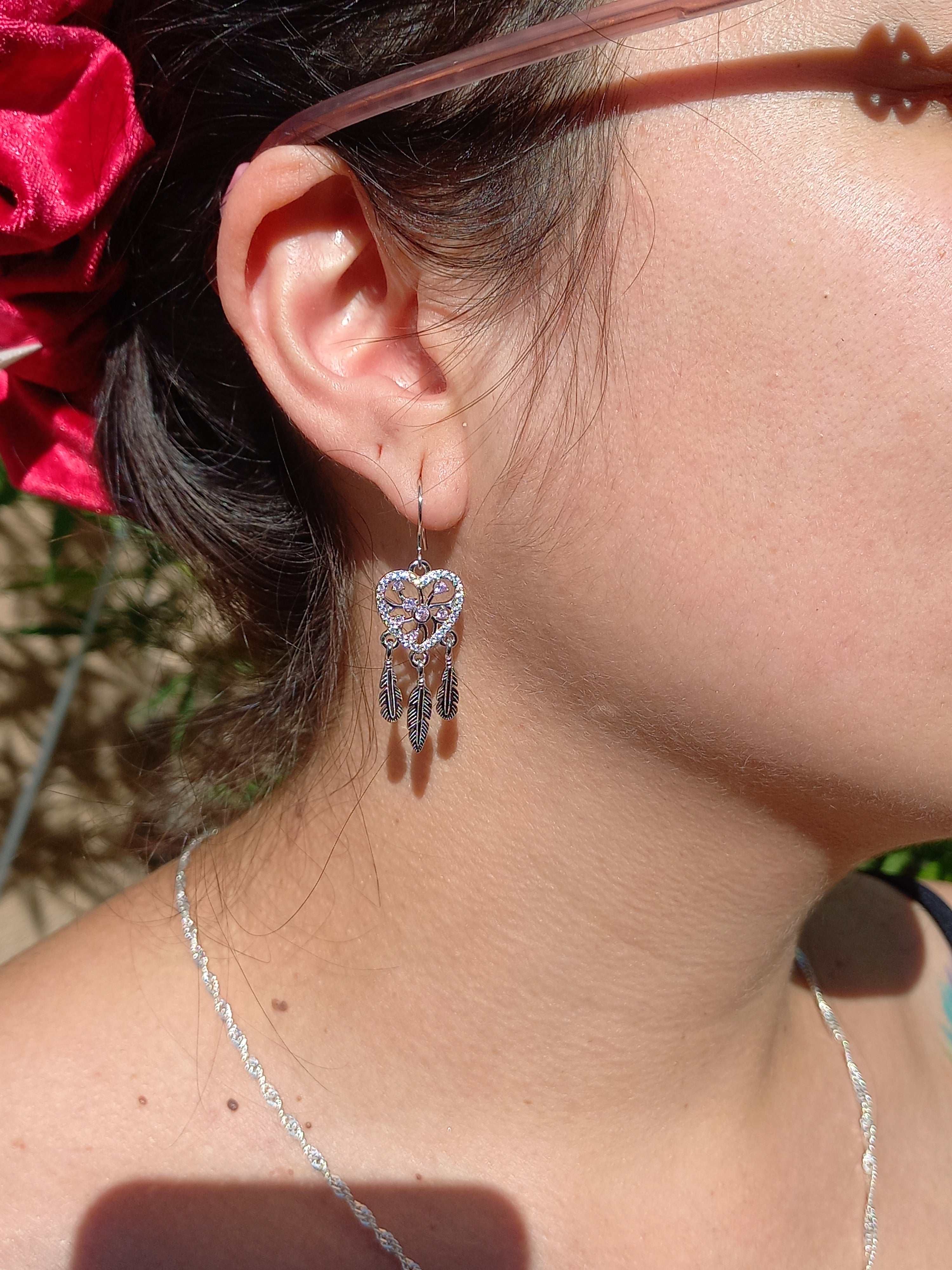 Aros  Colgantes Atrapasueños Con Circones. Plata 925