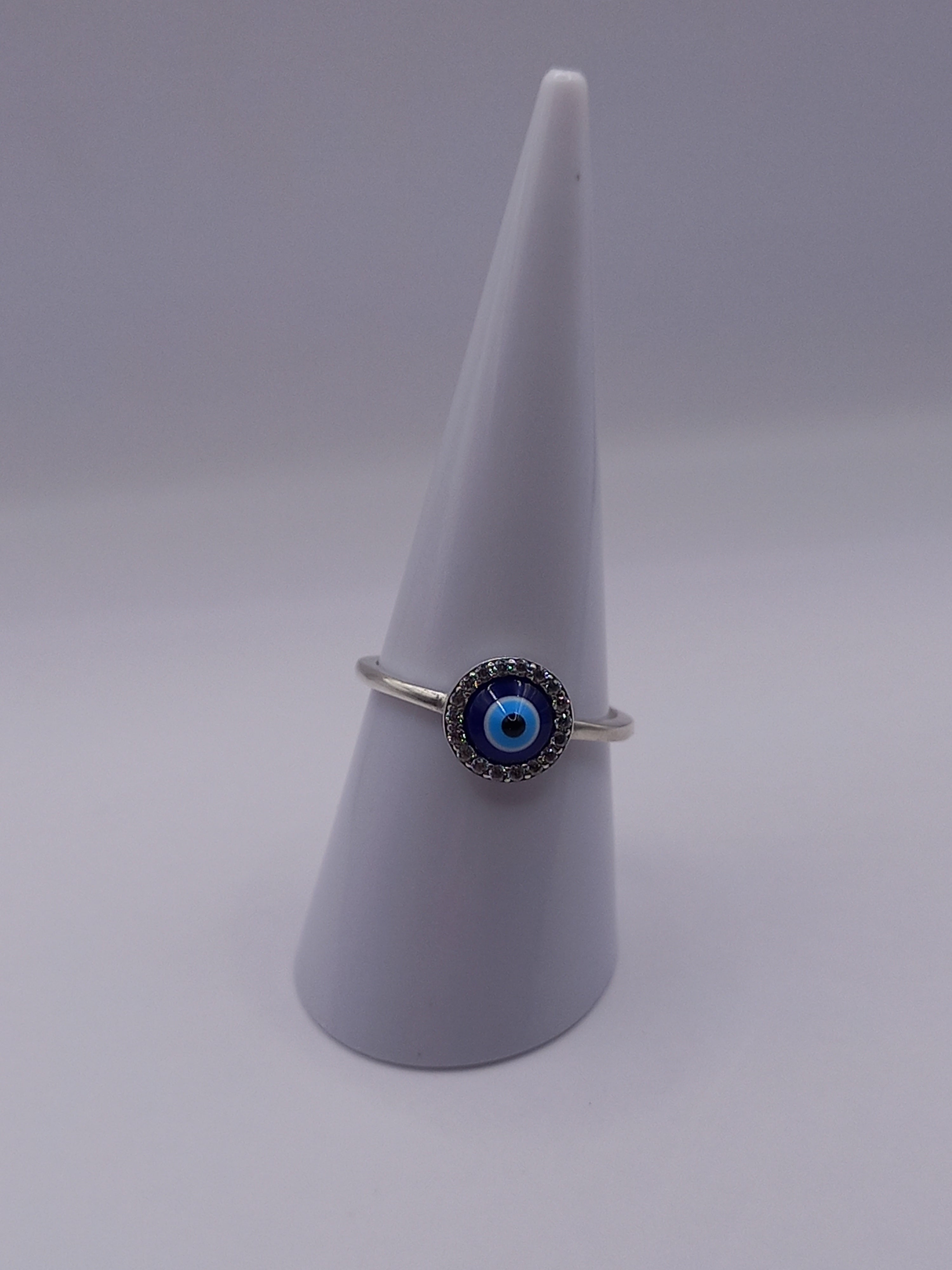 Anillo Ojo Turco Ajustable de Plata.
