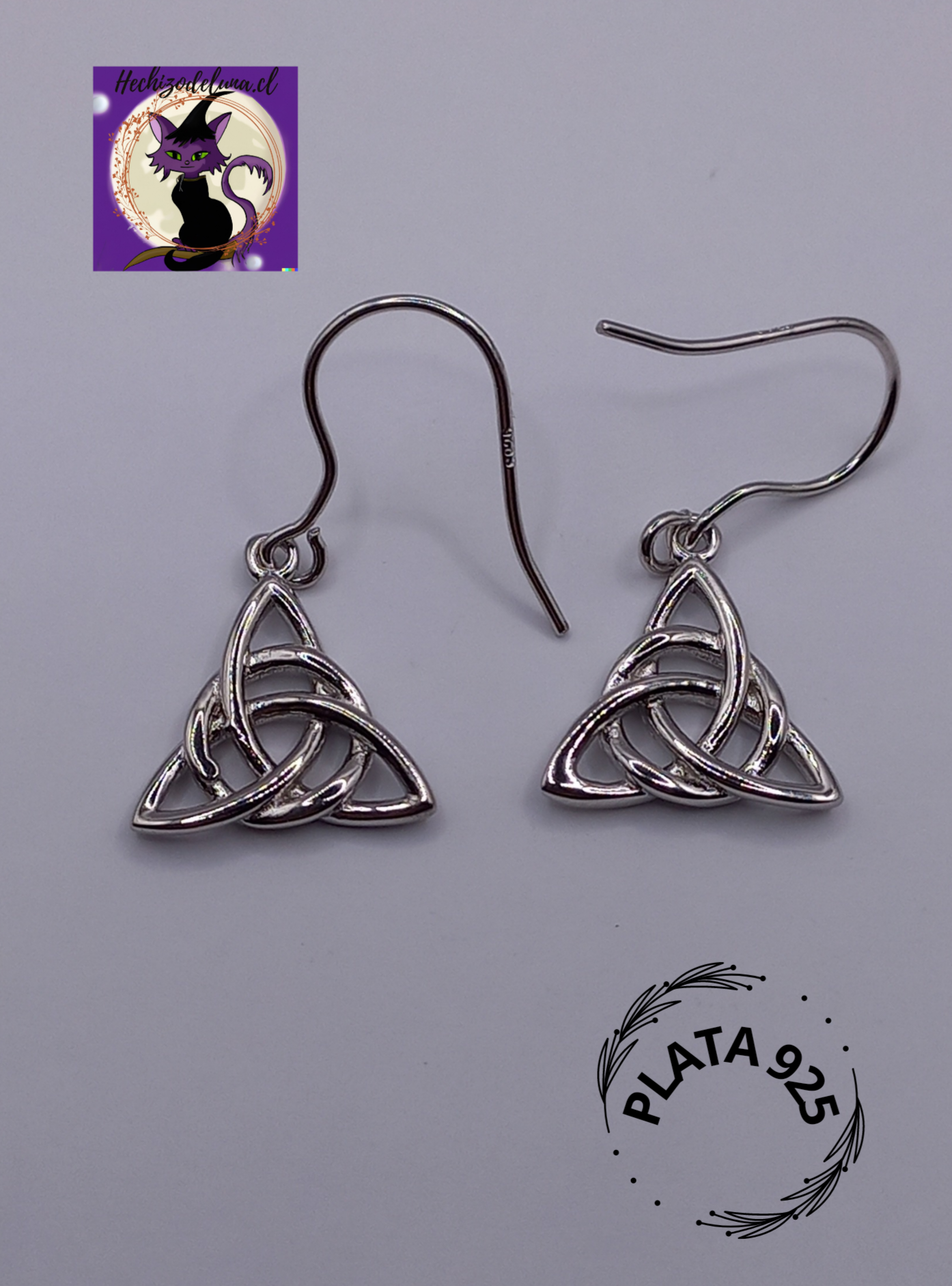 Aros de Triqueta Celta Colgantes de Plata.