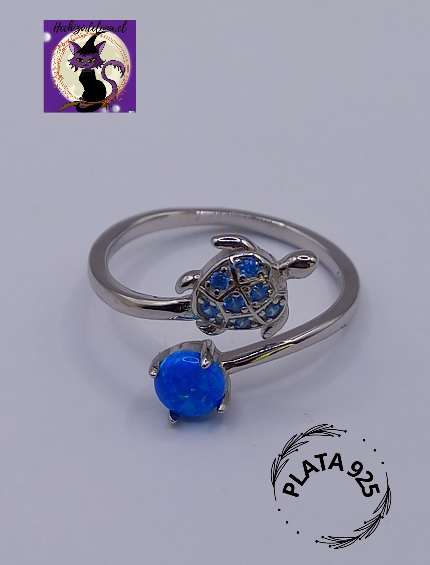 Anillo Ajustable Plata 925 de Tortuga.