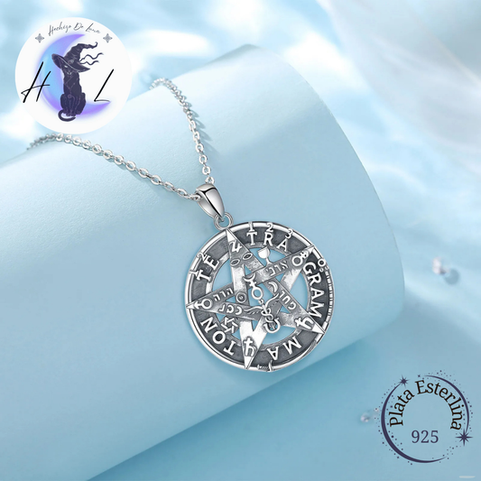 Anillo Ajustable y Collar de Tetragrámaton de Plata.
