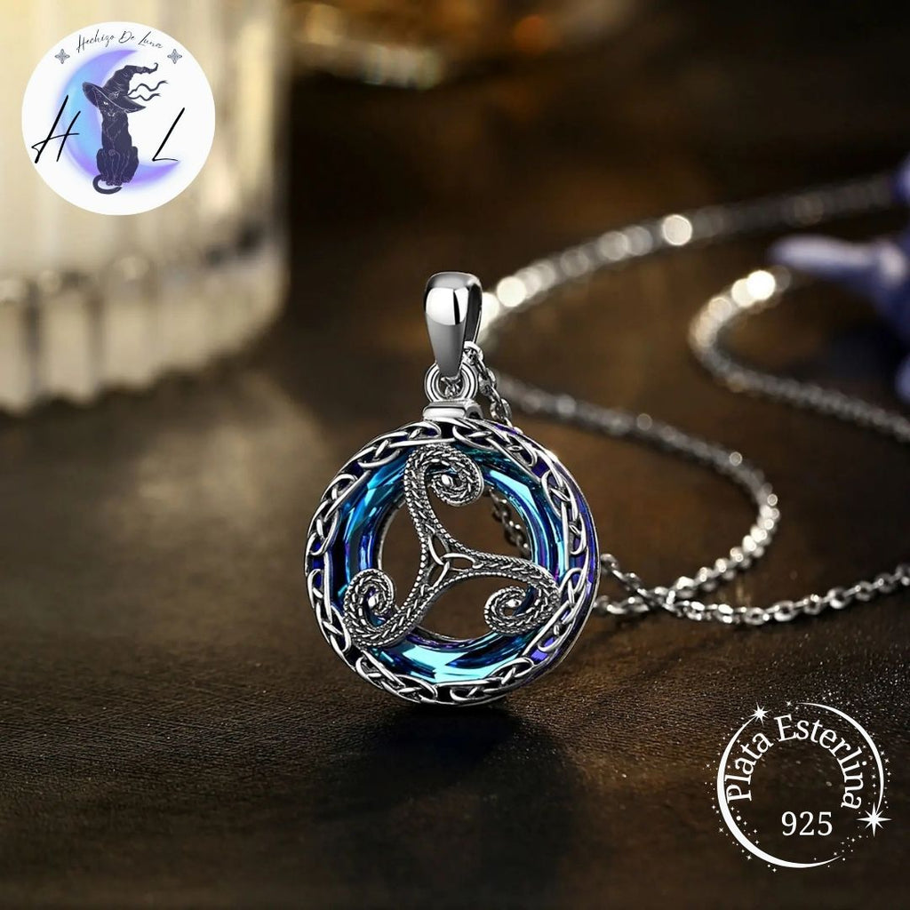 Colgante de Plata y Cristal Austriaco, Trisquel.