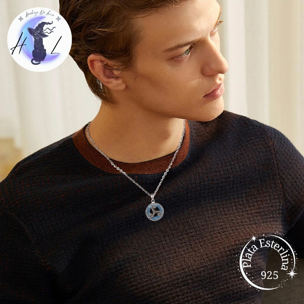 Colgante de Plata, Trisquel con Símbolos Nórdicos.