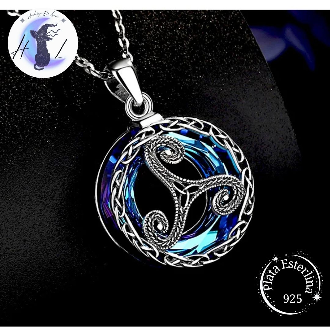 Colgante de Plata y Cristal Austriaco, Trisquel.