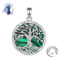 Colgante De Plata Y Malaquita Verde, Árbol De La Vida, Yggdrasil..