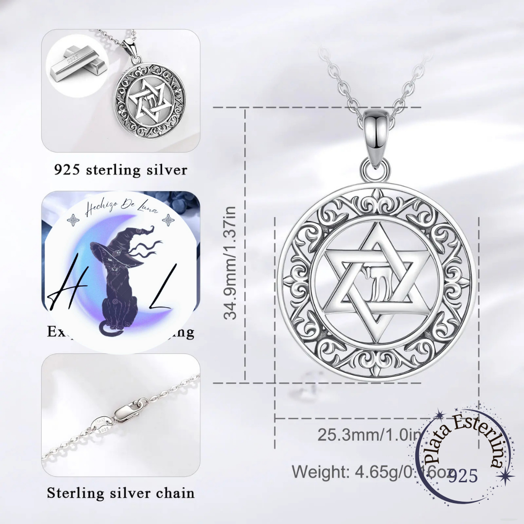 Colgante De Plata, Diseño Estrella De David.