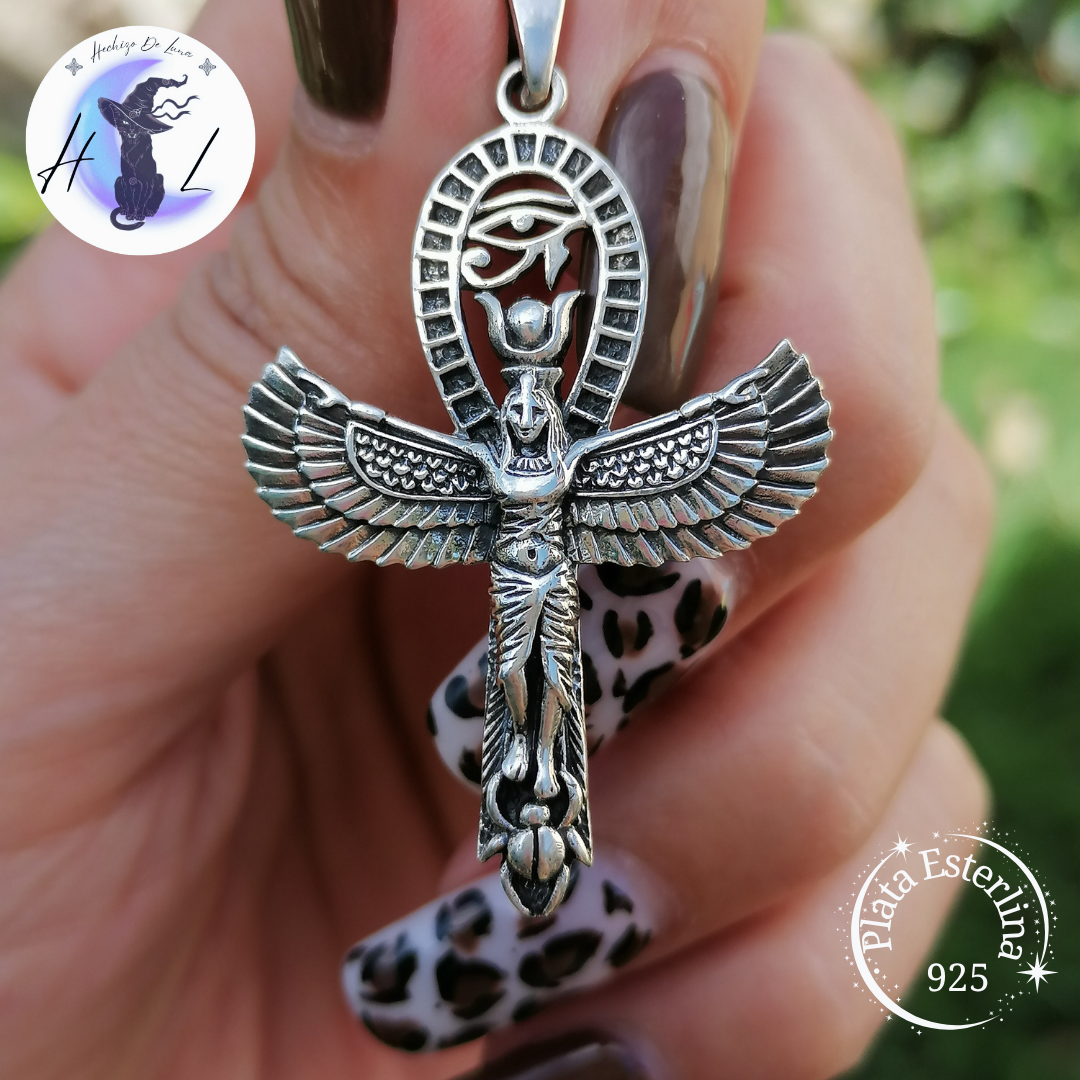 Colgante Isis Diosa Egipcia con Cadena de Plata 50 cm.