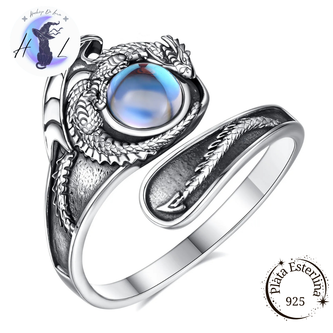 Dragón | Anillo Ajustable De Plata 925