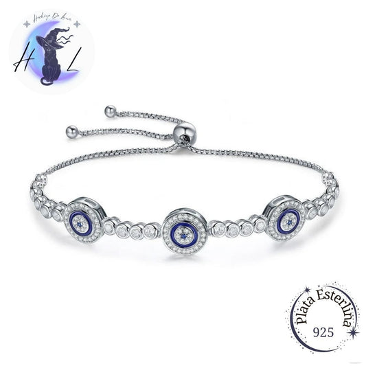 Pulsera Ojo Turco con Circones de Plata.