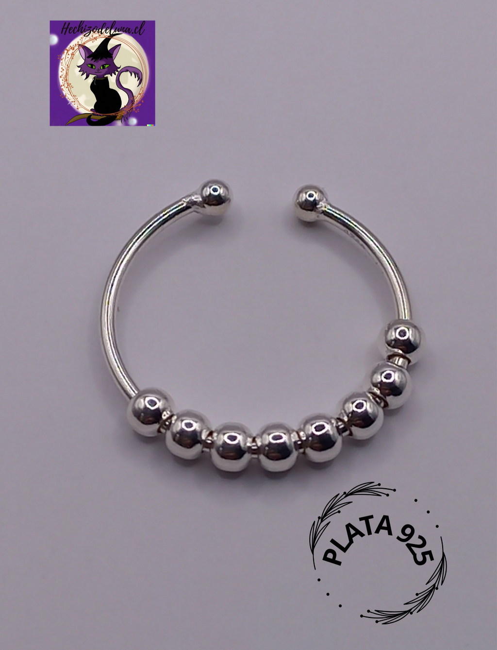 Anillo Ajustable  Antiestrés de Plata 925.