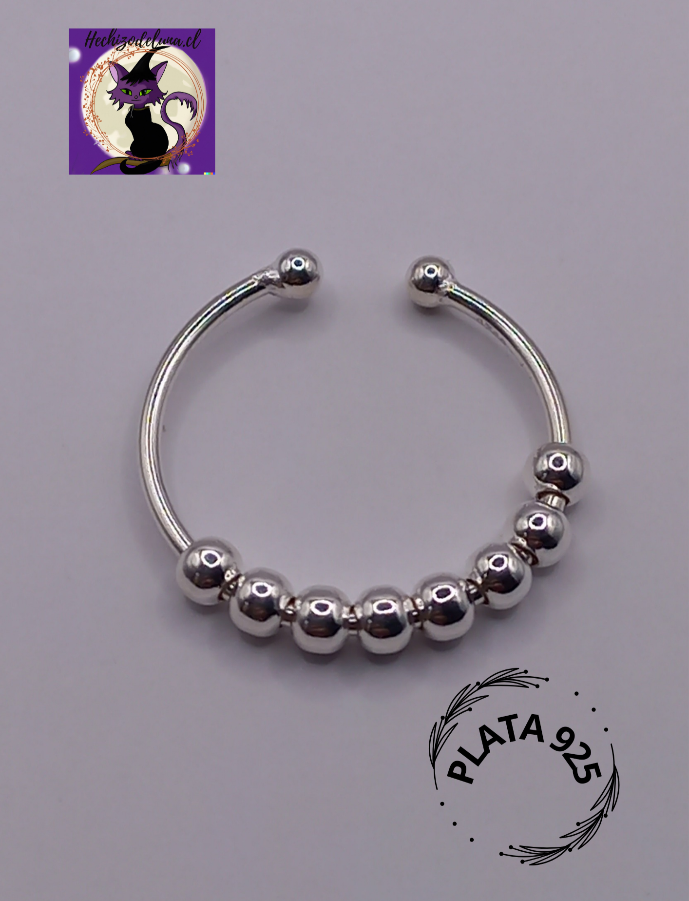 Anillo Ajustable  Antiestrés de Plata 925.