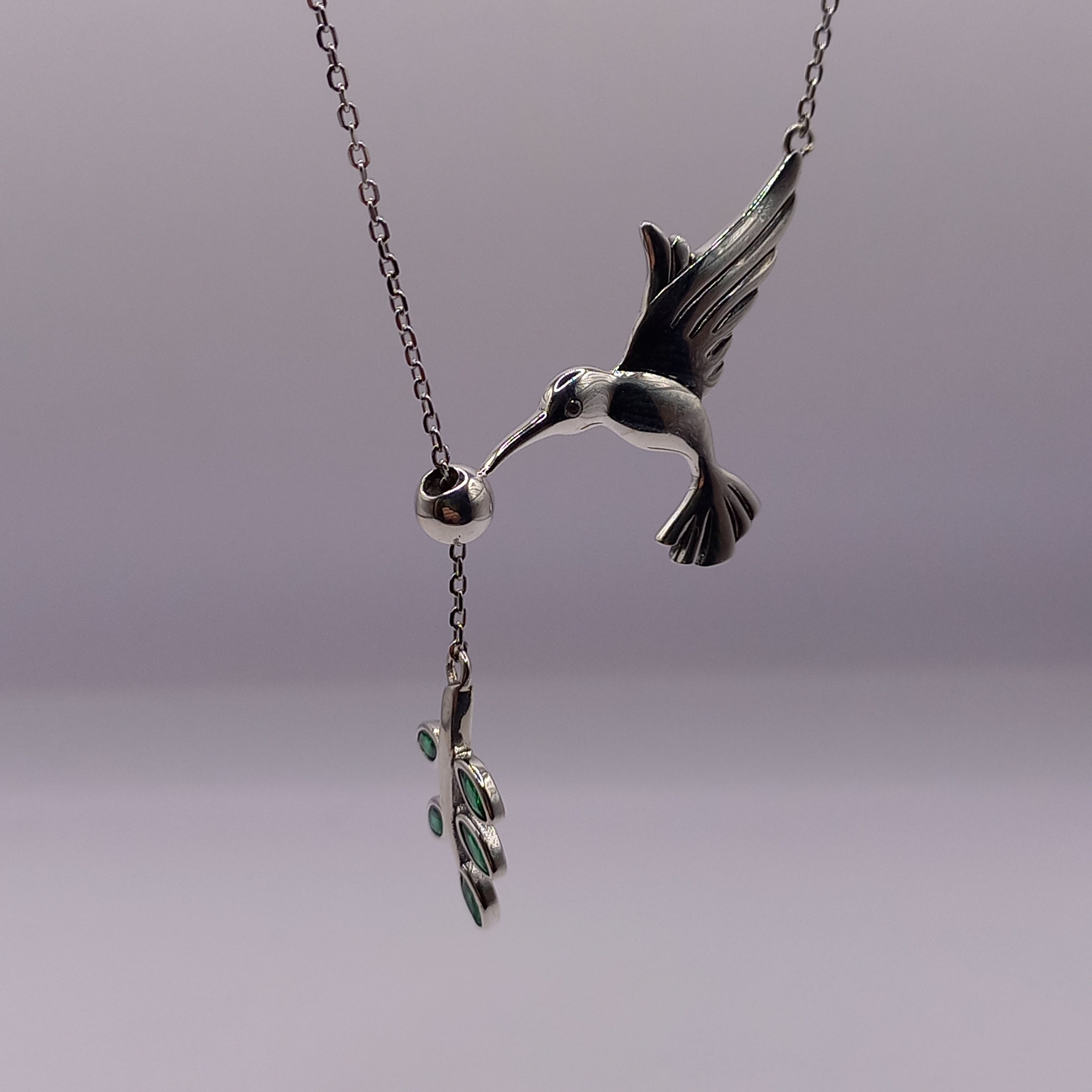 Collar de Colibrí en Plata.
